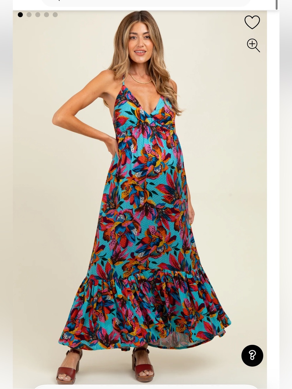 Pink Blush Maternity Floral Halter Maxi Dress